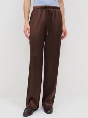 Reformation Silk Olina Draw String Pants.